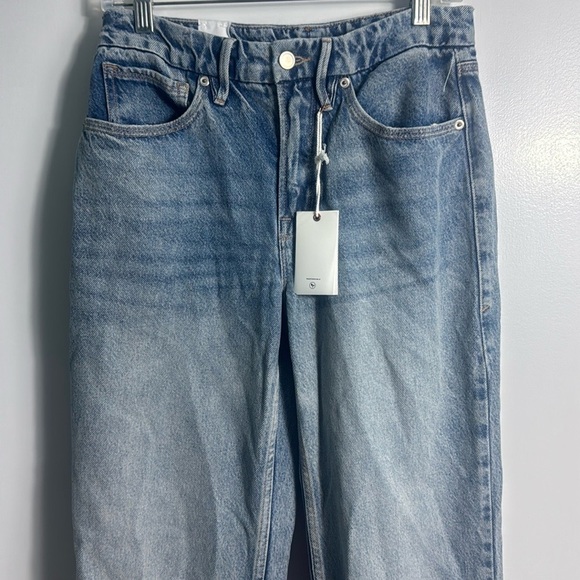 NWT Good American Good '90s Ripped High Waist Relaxed Jeans in Indigo293 Size 26 - Picture 3 of 13